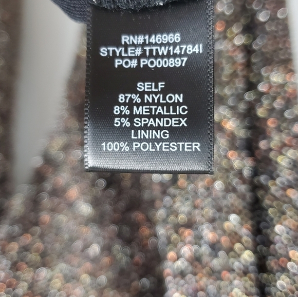 Crystal Doll One-Shoulder Glitter Jumpsuit - Black and Gold - Picture 7 of 8